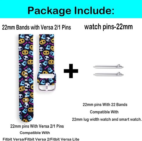 22mm Silicone Small Replacement Wristbands Compatible for Fitbit Versa 2/Versa/Fitbit Versa Lite and any traditional or smart watch that uses 22mm lug width -American Flag in Saudi Arabia