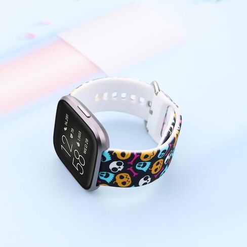 22mm Silicone Small Replacement Wristbands Compatible for Fitbit Versa 2/Versa/Fitbit Versa Lite and any traditional or smart watch that uses 22mm lug width -American Flag in Saudi Arabia