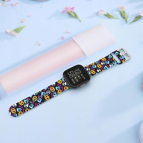 22mm Silicone Small Replacement Wristbands Compatible for Fitbit Versa 2/Versa/Fitbit Versa Lite and any traditional or smart watch that uses 22mm lug width -American Flag in Saudi Arabia