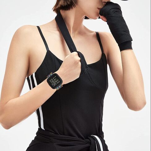 22mm Silicone Small Replacement Wristbands Compatible for Fitbit Versa 2/Versa/Fitbit Versa Lite and any traditional or smart watch that uses 22mm lug width -American Flag in Saudi Arabia