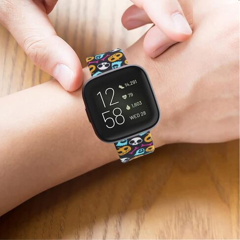 22mm Silicone Small Replacement Wristbands Compatible for Fitbit Versa 2/Versa/Fitbit Versa Lite and any traditional or smart watch that uses 22mm lug width -American Flag in Saudi Arabia