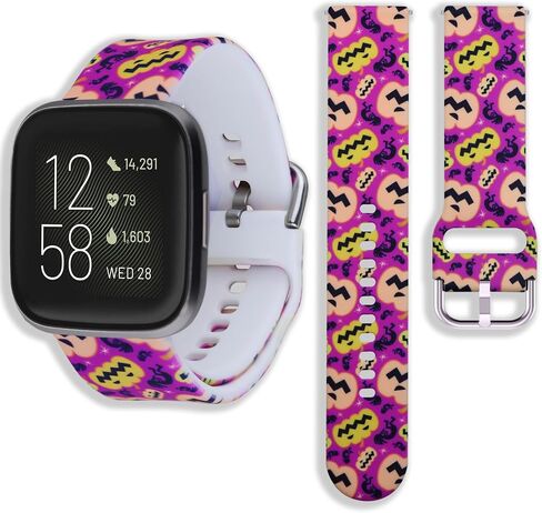 22mm Silicone Small Replacement Wristbands Compatible for Fitbit Versa 2/Versa/Fitbit Versa Lite and any traditional or smart watch that uses 22mm lug width -American Flag in Saudi Arabia