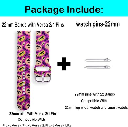 22mm Silicone Small Replacement Wristbands Compatible for Fitbit Versa 2/Versa/Fitbit Versa Lite and any traditional or smart watch that uses 22mm lug width -American Flag in Saudi Arabia