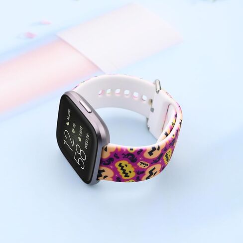 22mm Silicone Small Replacement Wristbands Compatible for Fitbit Versa 2/Versa/Fitbit Versa Lite and any traditional or smart watch that uses 22mm lug width -American Flag in Saudi Arabia