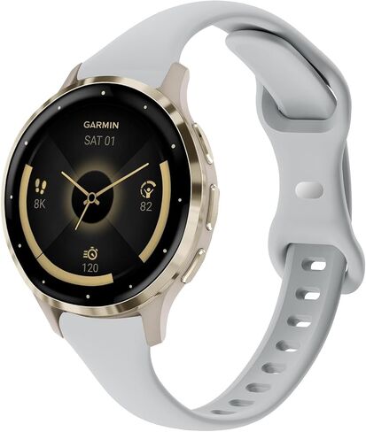 أحزمة ساعة رفيعة من السيليكون متوافقة مع Garmin Venu 3S / Vivoactive 4S / Venu 2S / Vivomove 3S، 18 ملم رقيقة وناعمة وضيقة رياضية بديلة لسوار المعصم Garmin Forerunner 255s/265S in Kuwait