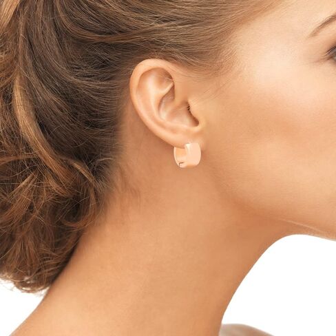 Ladies 18K Gold Plated Stainless Steel Huggies Earrings in Saudi Arabia