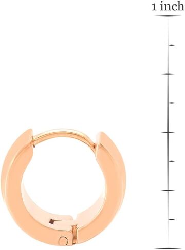 Ladies 18K Gold Plated Stainless Steel Huggies Earrings in Saudi Arabia