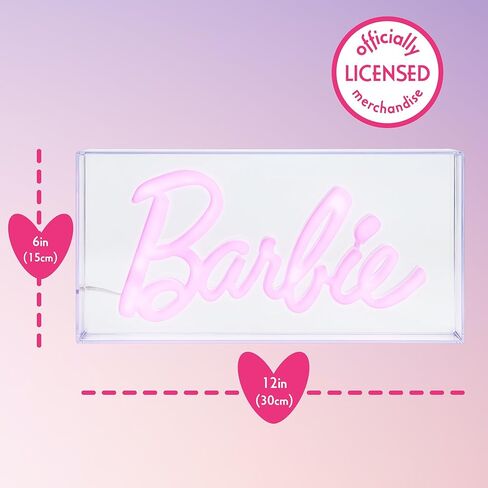 Barbie Logo LED Neon Pink Sign, Officially Licensed Barbie Decorative Plastic Lamp for Children's Room in Saudi Arabia