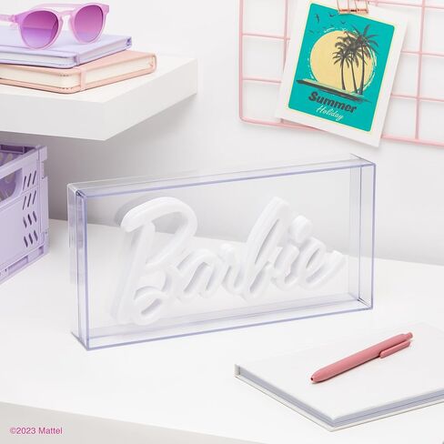Barbie Logo LED Neon Pink Sign, Officially Licensed Barbie Decorative Plastic Lamp for Children's Room in Saudi Arabia