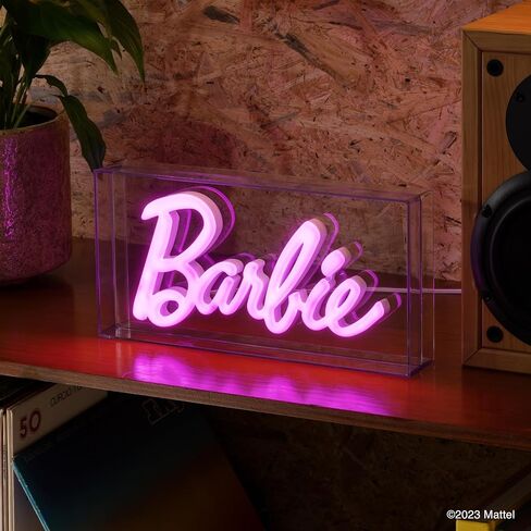 Barbie Logo LED Neon Pink Sign, Officially Licensed Barbie Decorative Plastic Lamp for Children's Room in Saudi Arabia