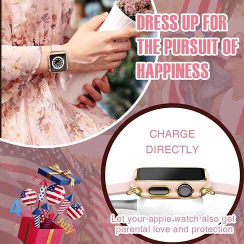 top4cus 40mm PC Cover Case for Apple Watch Series 6/SE/5/4, White | With Screen Protector, Daily Use Cover for Women Kids, Overall Anti-Scratch Bumper, Shockproof, Waterproof, Workout in Kuwait
