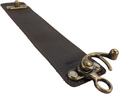 Hide & Drink, Wristband with Vintage Clasp Handmade from Full Grain Leather - Bourbon Brown in Saudi Arabia