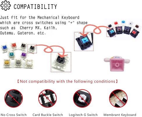 أغطية مفاتيح روليت اليابانية أنيمي بيضاء لطيفة، متوافقة مع مفاتيح Cherry MX للوحة المفاتيح الميكانيكية المخصصة للألعاب (روليت) in Saudi Arabia