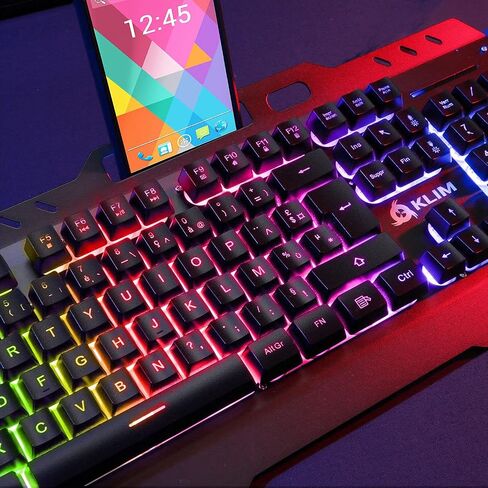 Klim Unity Wireless Keyboard and Mouse Combo + Slim, Durable, Ergonomic, Semi Mechanical Keys + Backlit for PC & MAC + Long-Lasting Built-in Battery (Renewed) in Saudi Arabia