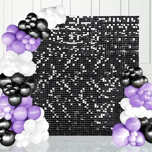 Shimmer Wall Backdrop Black Halloween Sequin Wall Backdrop 3FTx4FT Sparkle Backdrop for Anniversary Disco Birthday Decorations in Saudi Arabia
