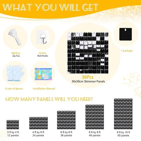 Shimmer Wall Backdrop Black Halloween Sequin Wall Backdrop 3FTx4FT Sparkle Backdrop for Anniversary Disco Birthday Decorations in Saudi Arabia