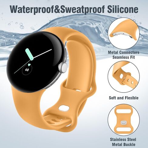 Kytuwy متوافق مع أساور ساعة Google Pixel، إبزيم معدني لحزام رياضي من السيليكون الناعم لسوار ساعة Google، بديل لسوار ساعة Pixel للنساء والرجال in Kuwait