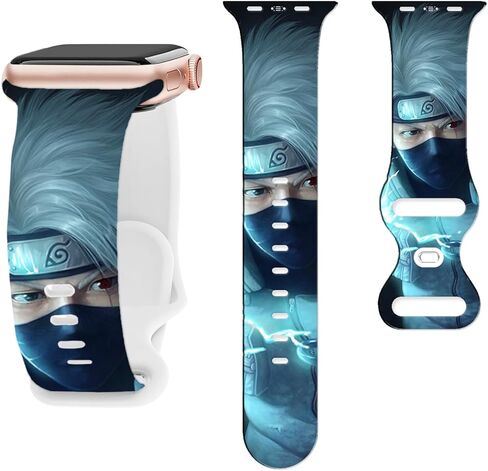 حزام ساعة أنيمي متوافق مع أشرطة ساعة أبل 38 مم 40 مم 41 مم 42 مم 44 مم 45 مم 49 مم، حزام رياضي بديل من السيليكون الناعم كارتوني متوافق مع سلسلة iWatch 8,7,6,5,4,3,2,1,SE in Kuwait