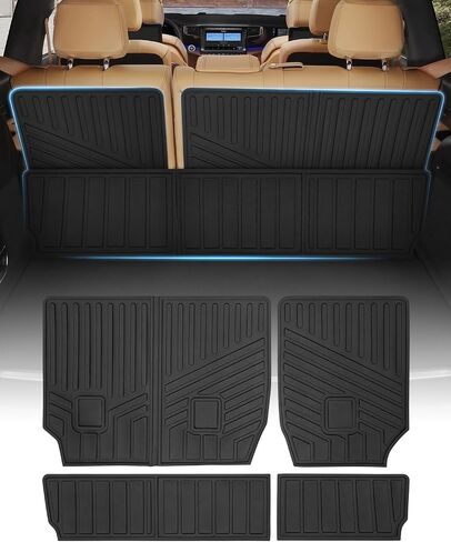 Karltys Backrest Mat for Jeep Grand Cherokee 2011-2021 & 2022 2023 Grand Cherokee WK, All-Weather Split TPE Trunk Cargo Liner Back Seat Protector for Grand Cherokee Accessories in Saudi Arabia