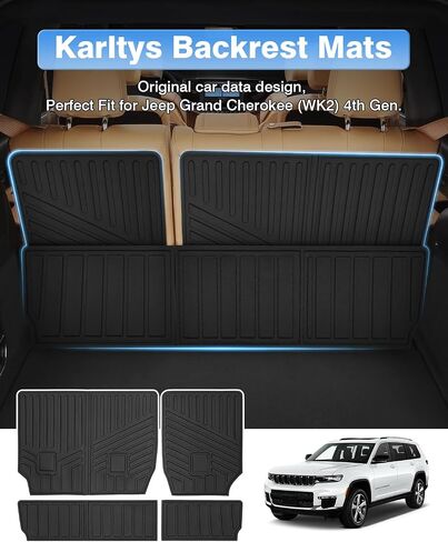 Karltys Backrest Mat for Jeep Grand Cherokee 2011-2021 & 2022 2023 Grand Cherokee WK, All-Weather Split TPE Trunk Cargo Liner Back Seat Protector for Grand Cherokee Accessories in Saudi Arabia