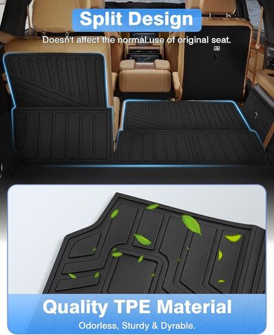 Karltys Backrest Mat for Jeep Grand Cherokee 2011-2021 & 2022 2023 Grand Cherokee WK, All-Weather Split TPE Trunk Cargo Liner Back Seat Protector for Grand Cherokee Accessories in Saudi Arabia