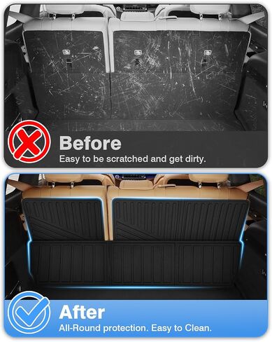 Karltys Backrest Mat for Jeep Grand Cherokee 2011-2021 & 2022 2023 Grand Cherokee WK, All-Weather Split TPE Trunk Cargo Liner Back Seat Protector for Grand Cherokee Accessories in Saudi Arabia