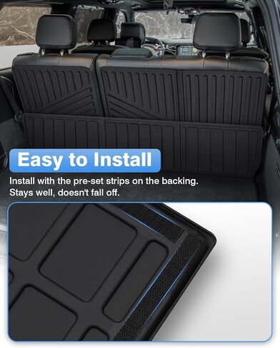 Karltys Backrest Mat for Jeep Grand Cherokee 2011-2021 & 2022 2023 Grand Cherokee WK, All-Weather Split TPE Trunk Cargo Liner Back Seat Protector for Grand Cherokee Accessories in Saudi Arabia