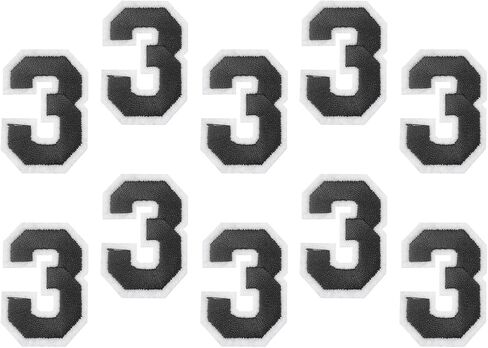 MECCANIXITY 10Pcs Number Patches Embroidered Decorative Repair Patches Iron on Patches Sew On Embroidered Applique Patches 1 Black 2" Height for Clothes, Shoes, Hats, Backpacks, DIY in Saudi Arabia