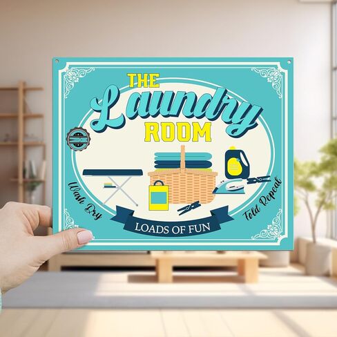 غرفة الغسيل مليئة بالمرح الخشبي المعلق، لوحة فنية خشبية مع حبل، لوحة خشبية على جدار غرفة الغسيل، زينة معلقة على رف باب المنزل، هدية عيد الميلاد لمنزل جديد -04 in Kuwait