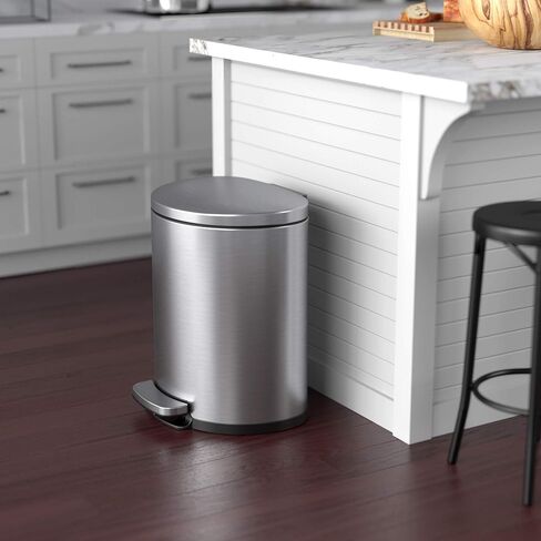 iTouchless SoftStep 13.2 Gallon Step Pedal Gray Kitchen Plastic Trash Can with Odor Filter, Durable Dent-Proof Construction and Stainless Steel Trim, 50L Garbage Bin for Home, Office, Business, Store in Saudi Arabia