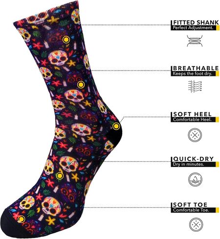 Funny Sport Socks for Crossfit, Running, Cycling, Gym, MTB - Colorful Long Socks for Men Women. in Saudi Arabia