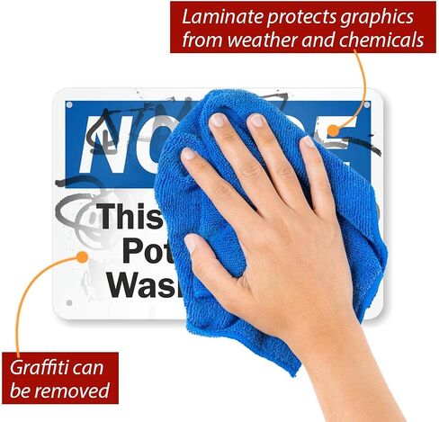 "Notice - This Sink is for Pot / Utensil Washing Only" Sign by SmartSign | 10" x 7" 3M Reflective Aluminum in Saudi Arabia