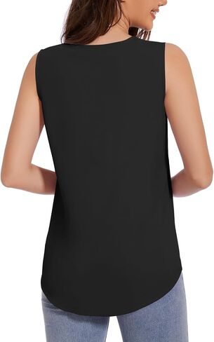 ALIGADUO Womens Summer Loose Fit Camisole Tank Tops V Neck Sleeveless Shirts Casual Blouse Button Up Tunic in Kuwait