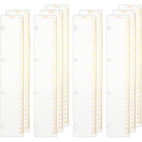 10pcs A4 Binder Dividers Ruler Gold Stamping 28cm Scale 4 Holes Gilding PP Bookmark Ruler for Loose Leaf 4 Rings Binder Notebook Accessories Planner Snap in Bookmark Divider Measuring Rulers Set