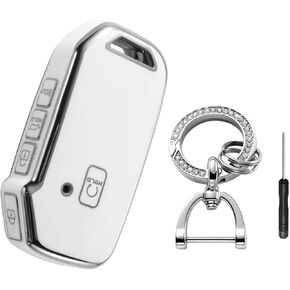 for LAN Rove Jaguar Key Fob Cover with Keychain, TPU Key Case Fit for Evoque Velar Sport Discovery Freelander2 LR4 Sport Jaguar XF XJ XE F-PACE F-Type