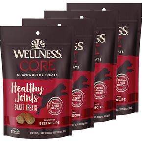 ( 4 Pack) Healthy Joints Grain Free Beef Recipe Dog Treats, 8-Ounce Bag Each
