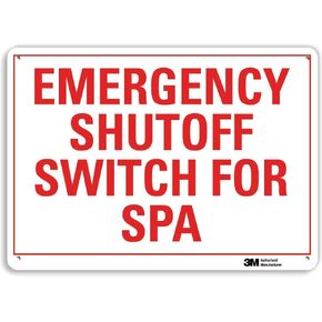 Smartsign U7-1146-RA_10X7"Emergency SHUTOFF Switch for SPA" Reflective Recycled Aluminum Sign, 10" x 7"