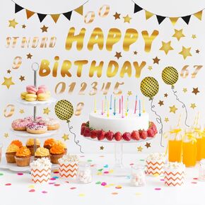 Wall Decals for Birthday Party, Golden Color Balloon Pattern Stickers