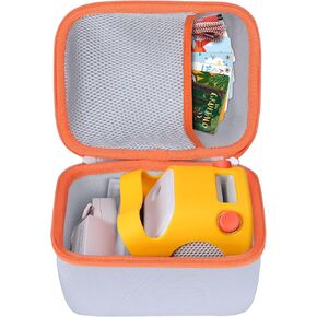Storage Case Compatible with Yoto Mini Kids Audio Music Player & Yoto Headphones Children Speaker Plays Audiobook Cards Radio (Blue + Yellow Case)