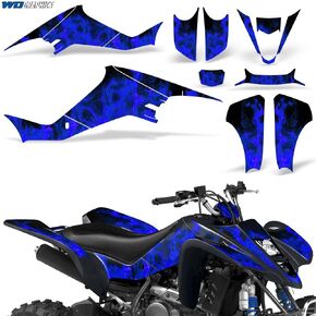 ATV Graphics kit Sticker Decal Compatible with Suzuki LT-Z400 QuadSport 2003-2008 - Flames Blue
