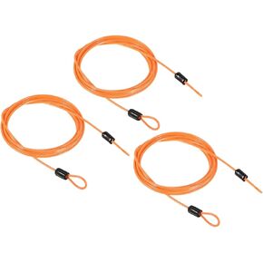 PATIKIL Security Cable 2.5mm x 1m/3.3ft, 3 Pack Coated Luggage Lock Wire Rope with Double Loop, Gray