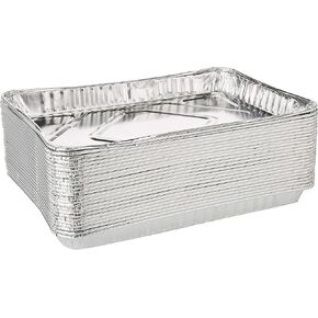 Pack Of 25 1/4-Size (Quarter) Sheet Cake Aluminum Foil Pan– Extra Sturdy and Durable – Great for Bake Sales, Events and Transporting Food - 12-3/4" x8-3/4" x 1-1/4"