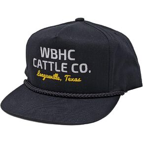 WHISKEY BENT HAT CO. Cattleman Rope Hat WBHC Cattle Co. Leagueville Texas Adjustable Snapback Hat