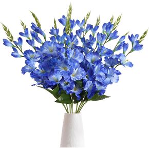 IPOPU Gladiolus Artificial Flowers 10 PCS Silk Flowers Gladiolus Flowers 30 in Faux Gladiolus Flowers for Home Party Wedding Floral Arrangement Centerpiece Table Decoration(Fuchsia)