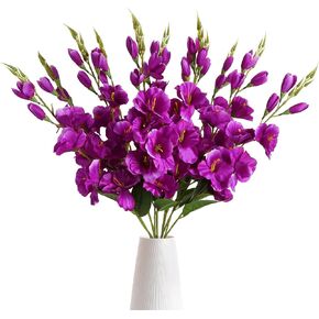 IPOPU الوردي Gladiolus الزهور الاصطناعية 10PCS الزهور الوردية الحرير الزهور Gladiolus الزهور 30in فو زهور Gladiolus ل حفل زفاف المنزل ترتيب الزهور محور الجدول الديكور (الوردي) in Saudi Arabia