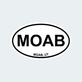 Oval Moab Utah Sticker Decal Self Adhesive Moab Euro Oval ut 1.25" Wide