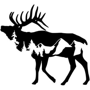 Elk Mountains NOK Decal Vinyl Sticker |Cars Trucks Vans Walls Laptop|Black|5.5 x 5.0 in|NOK761