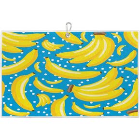 Golf Towel Fruit Banana Pattern,Golf Towel for Bag Quick Dry Microfiber Golf Accessories for Yoga,Gym,Workout,Fitness,15" x 24"