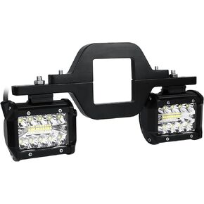 RIGIDON 2PCS LED Fog Lights with 2.5 Inch Tow Hitch Mounting Brackets,4Inch 60W Backup Reverse LED Pods Lights Flood Spot Combo 6000LM Offroad LED Work Light Bar for Pickup ATV SUV Truck Trailer Boat