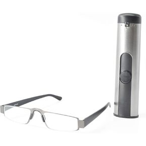 I-Mag Executive Slim Metal Reading Glasses with Slide Open Hard Case (2.50, Black) by I-Mag Reading Glasses